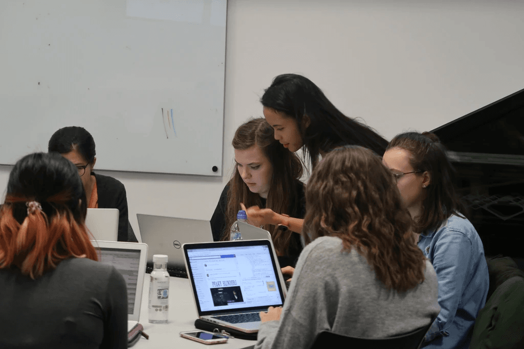 Code First Girls logo commemorating the beginning of Pauline's community building journey as a course instructor teaching coding to students and creating the #shefcodefirst community at the University of Sheffield